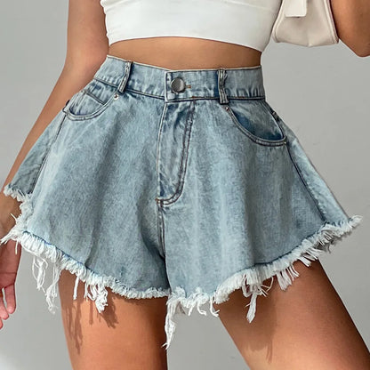 Saskia | Jeansshorts mit Distressed-Saum für Damen