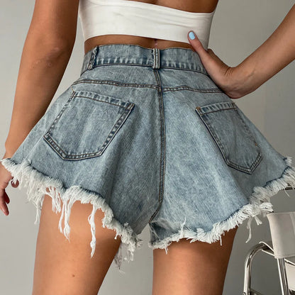 Saskia | Jeansshorts mit Distressed-Saum für Damen