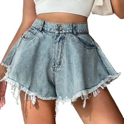 Saskia | Jeansshorts mit Distressed-Saum für Damen