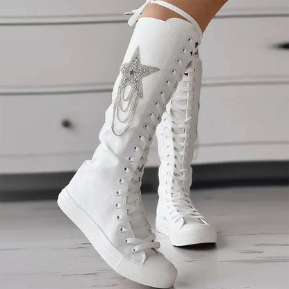 Schnür-Long-Sneaker-Stiefel für Damen | Charitoni