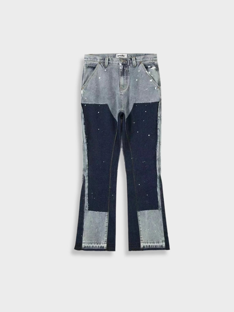 Vintage-Hosen – Herren-Denim-Jeans mit Flicken | Bornelo