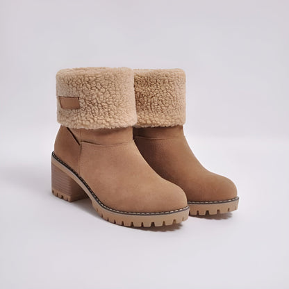 Sherpa-gefütterte Absatzstiefel für Damen | Madina