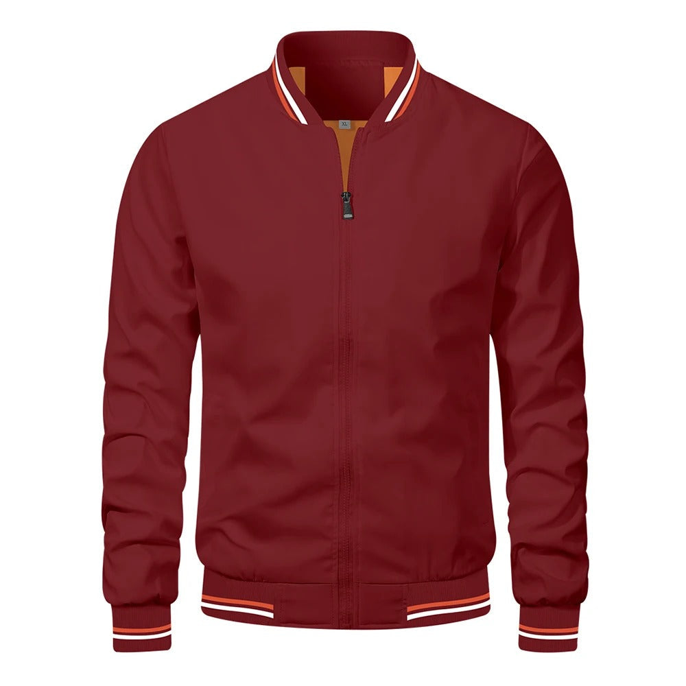 Arnesto | Herren-Sommerjacke im Baseball-Stil mit einfarbiger Farbe