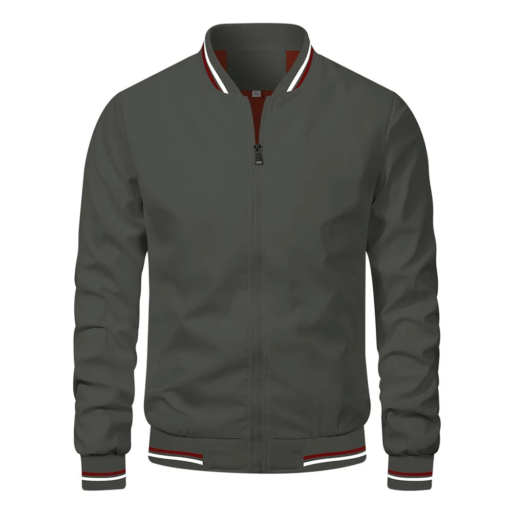 Arnesto | Herren-Sommerjacke im Baseball-Stil mit einfarbiger Farbe