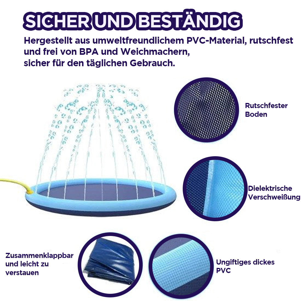 Sprinkler-Wasserspielmatte I Spritzspielmatte mit Anti-Rutsch-Streifen