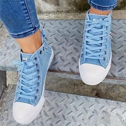 Denim-Sneaker mit hohem Schnitt und Reißverschlussdesign | Layaan