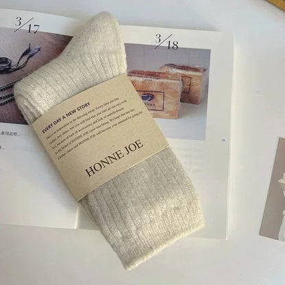 Warme Herbstsocken aus dicker Kaschmirwolle für Damen - Subnie