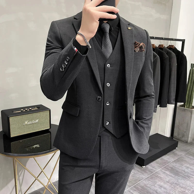 Dreiteiliges Set aus Blazer, Weste und Hose für Herren | Omarion