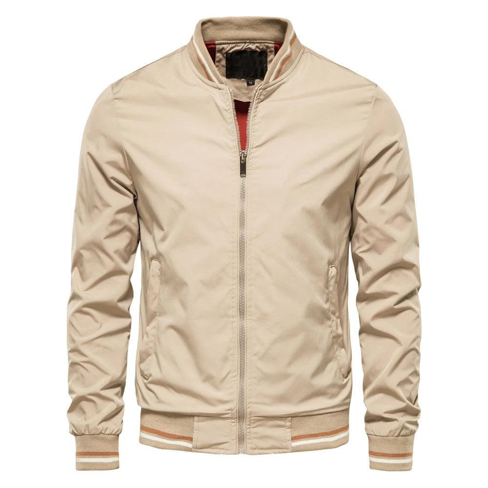 Arnesto | Herren-Sommerjacke im Baseball-Stil mit einfarbiger Farbe