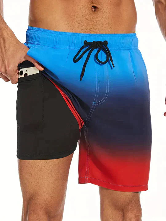 Strandshorts mit Sommerprint und Unterstreichung | Venison