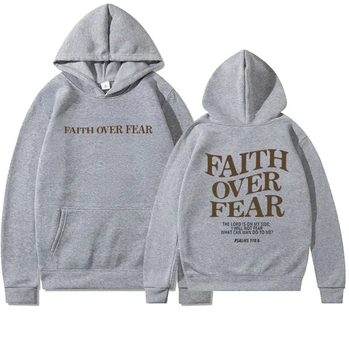 Faith Over Fear Unisex Kapuzenpullover in Übergröße | Faith