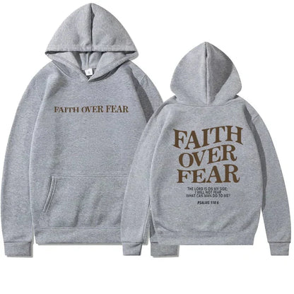 Faith Over Fear Unisex Kapuzenpullover in Übergröße | Faith