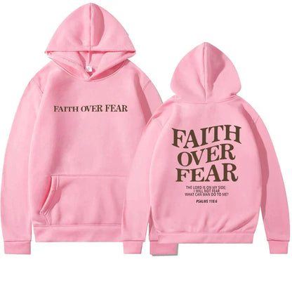 Faith Over Fear Unisex Kapuzenpullover in Übergröße | Faith