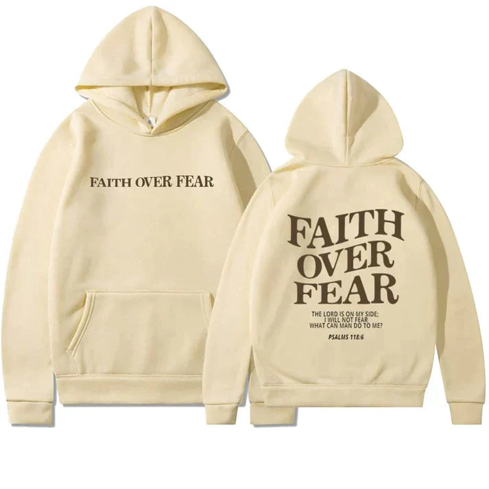 Faith Over Fear Unisex Kapuzenpullover in Übergröße | Faith