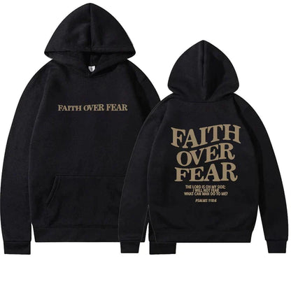 Faith Over Fear Unisex Kapuzenpullover in Übergröße | Faith