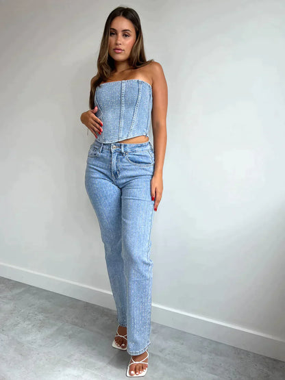 Shayra | Glitzer-Denim-Jeans für Damen