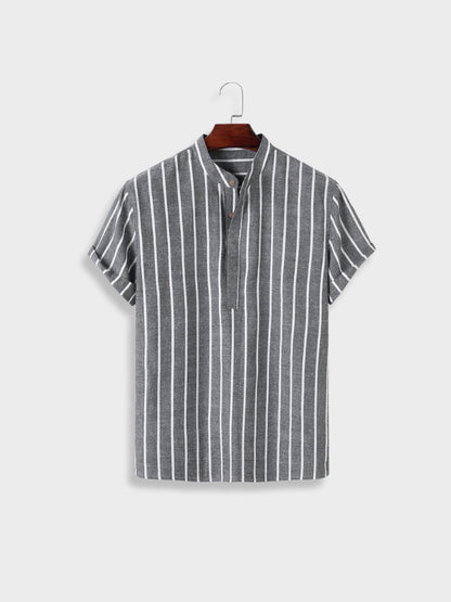 Kensington | Gestreiftes Henley-Kurzarmshirt