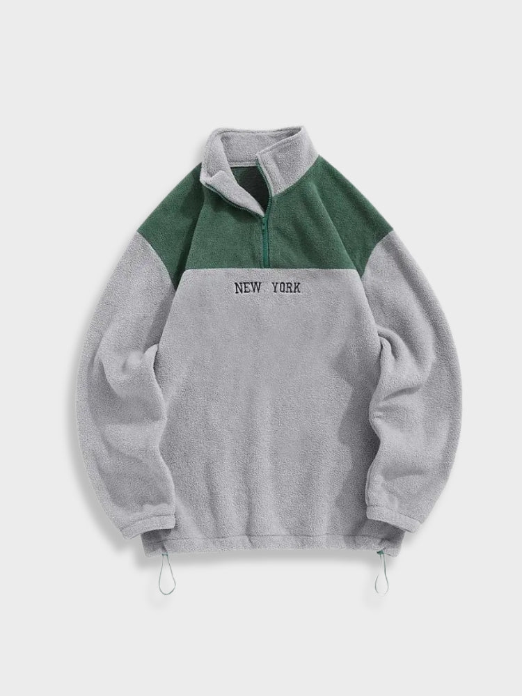 Larsen | New York Colorblock-Pullover mit halbem Reißverschluss