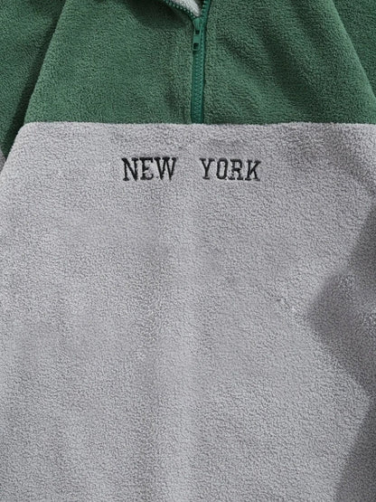 Larsen | New York Colorblock-Pullover mit halbem Reißverschluss