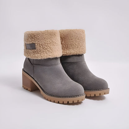 Sherpa-gefütterte Absatzstiefel für Damen | Madina