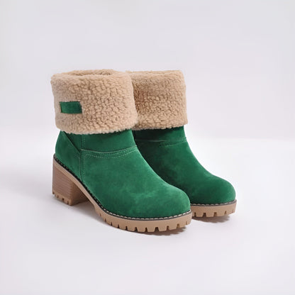 Sherpa-gefütterte Absatzstiefel für Damen | Madina