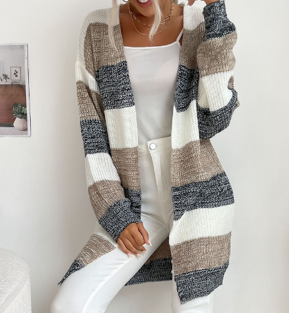 Cairie | Gestreifter Cardigan-Pullover