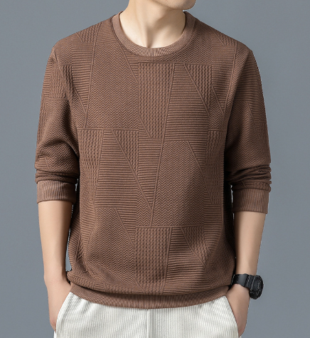 Lenard | Hochwertiger Rundhals-Sweater mit Jacquardmuster und langen Ärmeln