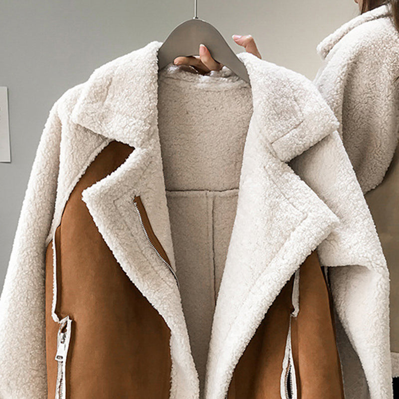 Wintermantel aus Wildleder-Shearling für Damen | Jorean