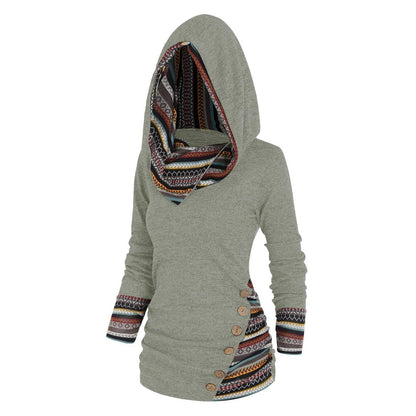 Entspannter Kapuzenpullover mit Tribal-Muster | Gerani