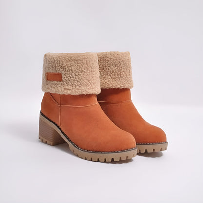 Sherpa-gefütterte Absatzstiefel für Damen | Madina