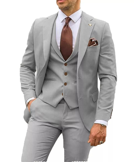 3-Teiliges set fur herren bestehend aus schlichtem business-blazer, weste und hose | Dangelo