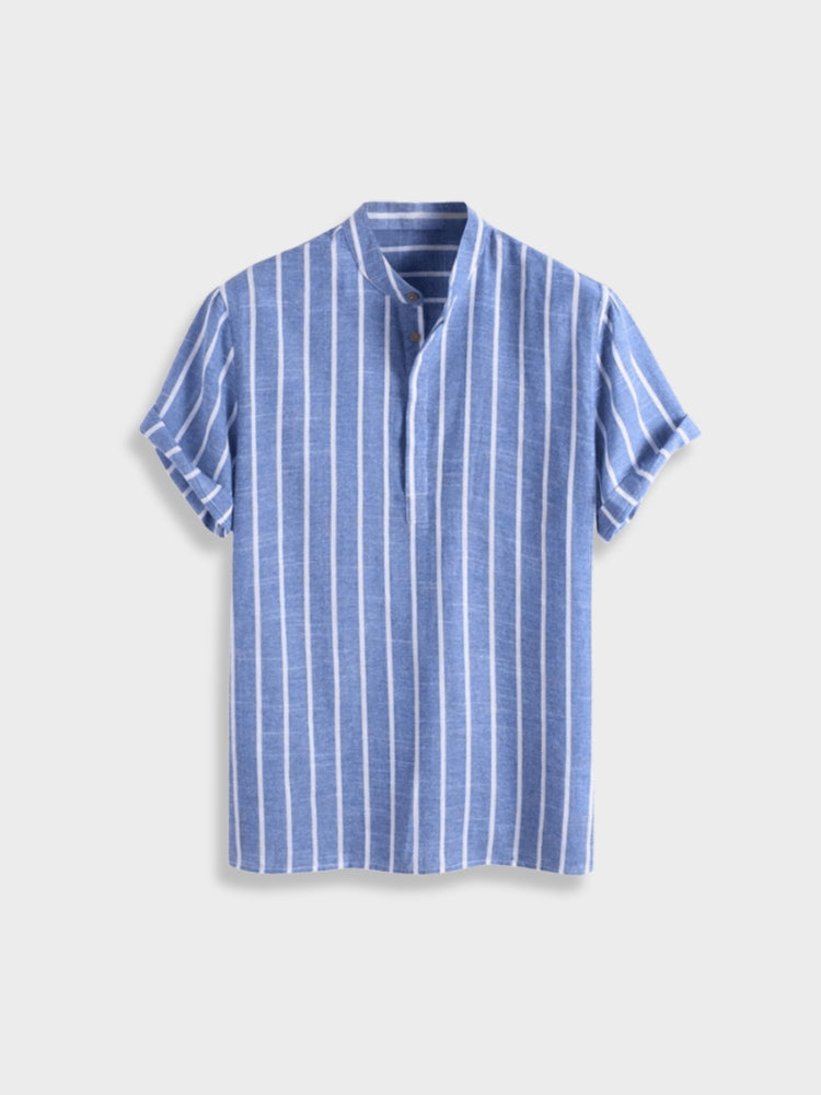 Kensington | Gestreiftes Henley-Kurzarmshirt