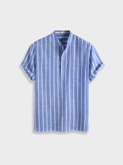 Kensington | Gestreiftes Henley-Kurzarmshirt