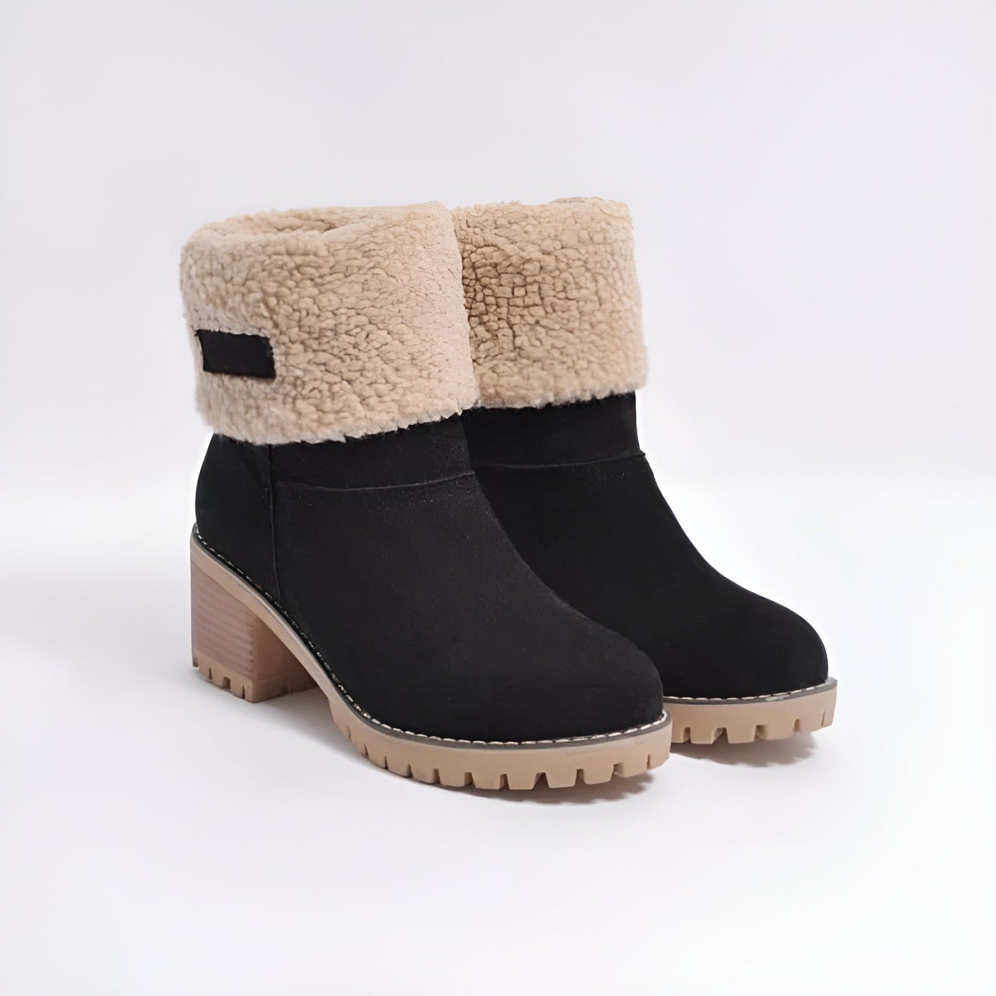 Sherpa-gefütterte Absatzstiefel für Damen | Madina