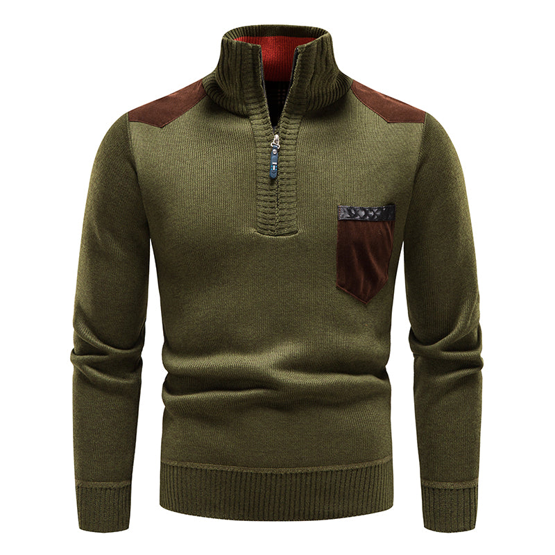 Zachary | Gestrickter Herren-Fleecepullover mit Kapuze