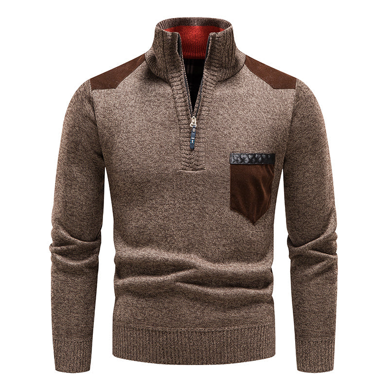 Zachary | Gestrickter Herren-Fleecepullover mit Kapuze