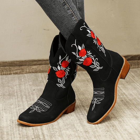 MonAmi | Stiefel mit Blumenstickerei