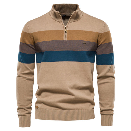 Carino | Gestreifter, halbhoher Pullover