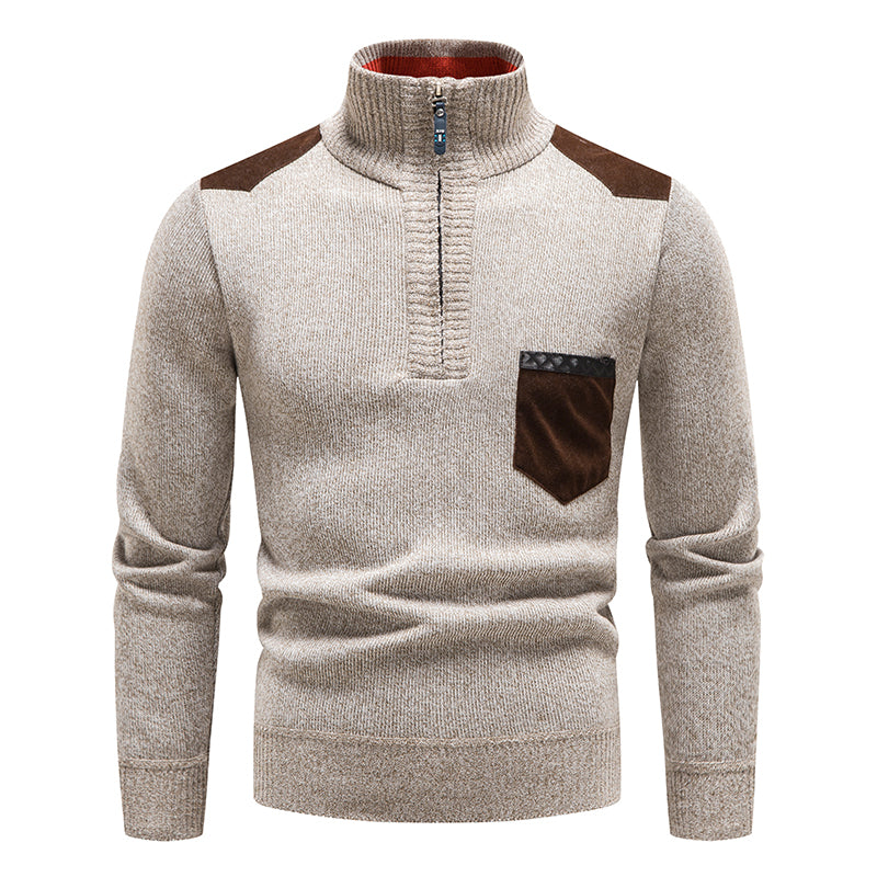 Zachary | Gestrickter Herren-Fleecepullover mit Kapuze